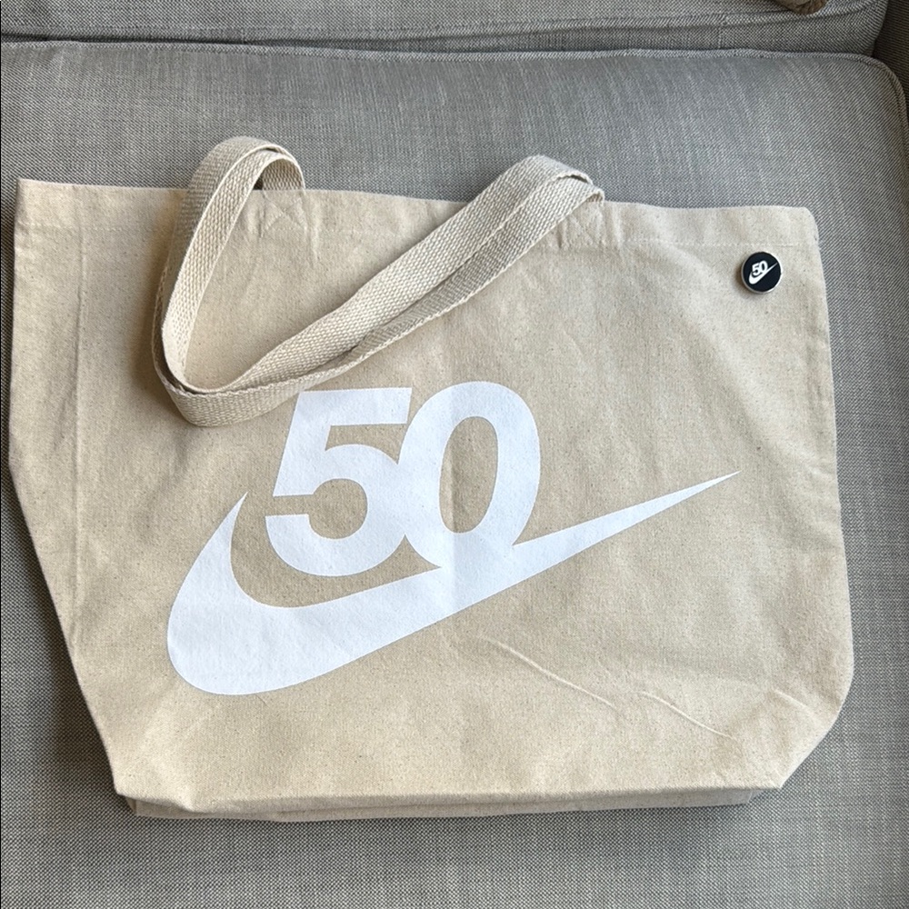 Nike Beige Tote with White Logo
